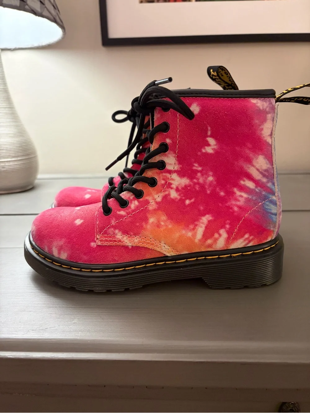 Dr. Martens youth 1460 tie dye boots, kids size 1